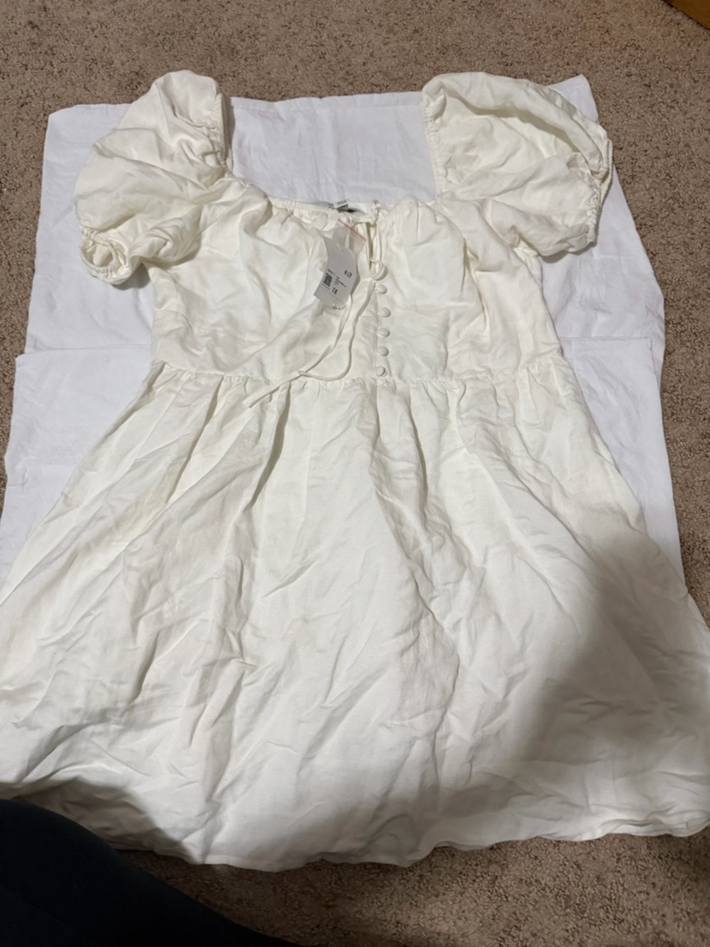 🤍 Forever 21 Puff Sleeve Dress – Size 1X (NWT)